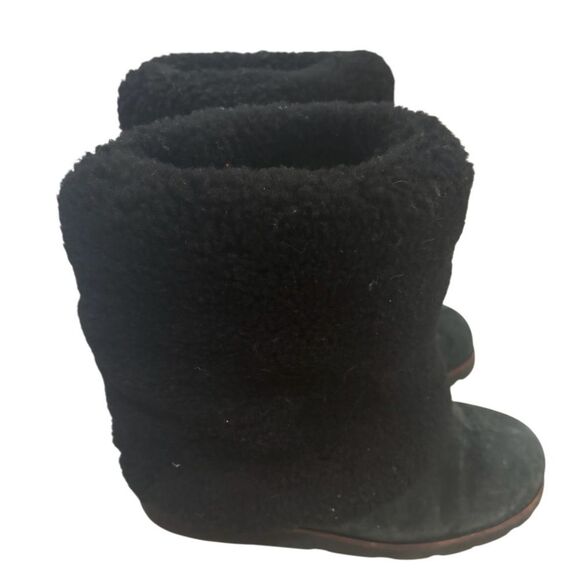 Ugg Australia Uggs Maylin Foldover Shearling Suede Boot Sz 6 Black - Picture 1 of 8